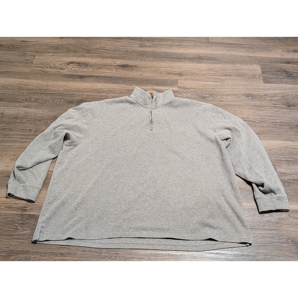 Polo Ralph Lauren Mens 4XLT Gray Quarter Zip Pullover Sweater Big and Tall Logo